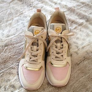 MICHAEL KORS Georgia Leather and Chain Mesh Trainer